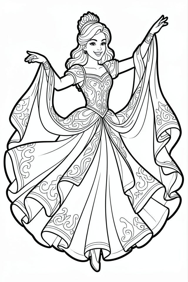 princesse danseuse Coloriage princesse danseuse