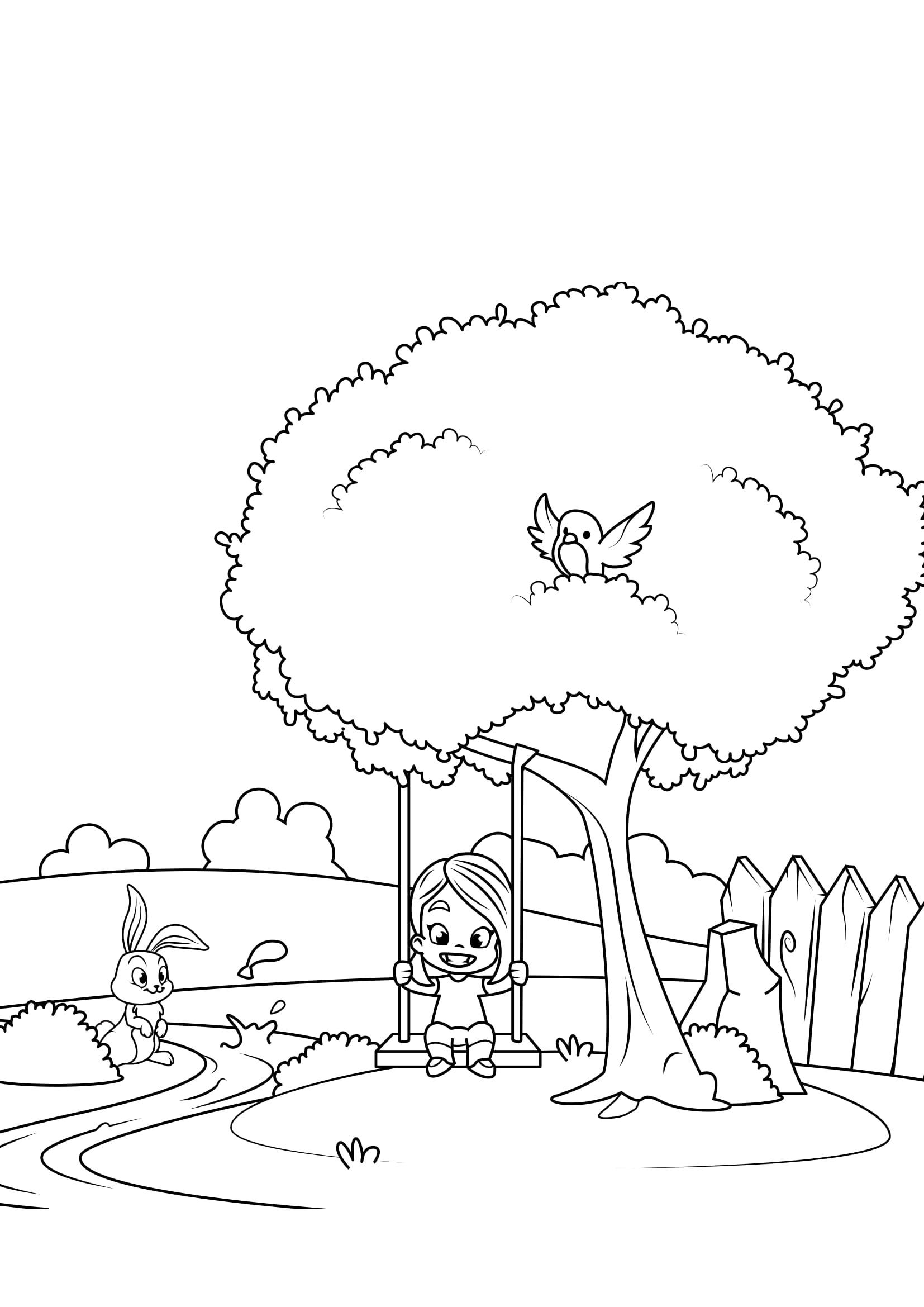 printemps dans le jardin Coloriage printemps dans le jardin
