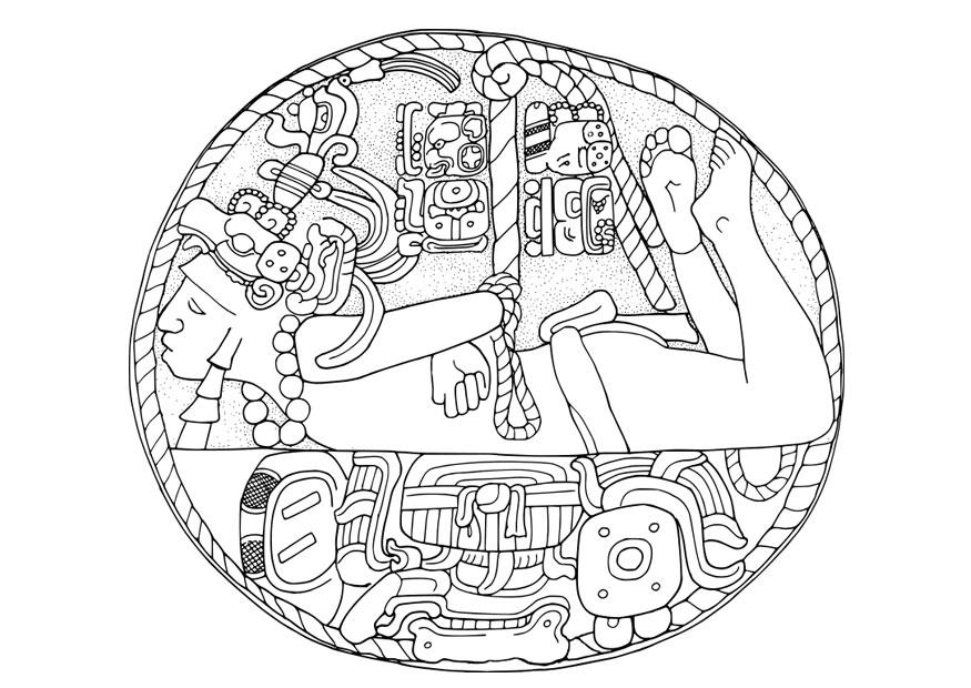 prisonnier maya Coloriage prisonnier maya