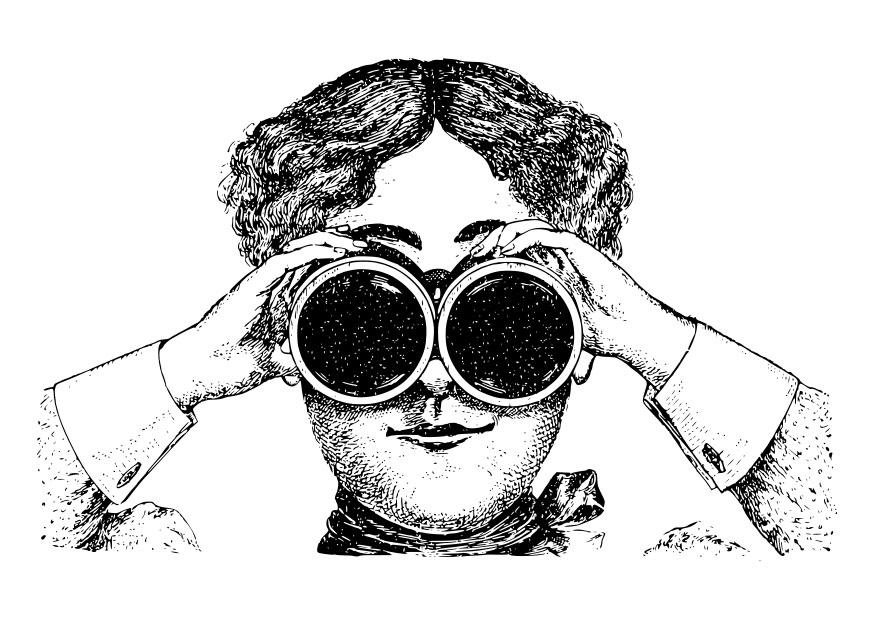 regarder A travers des jumelles Coloriage regarder A travers des jumelles