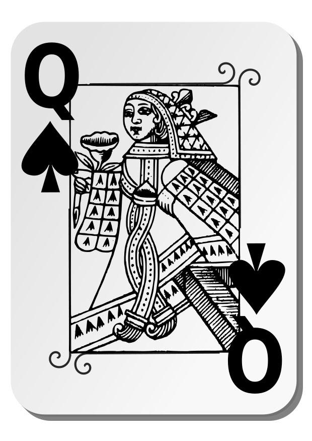 reine de pique Coloriage reine de pique