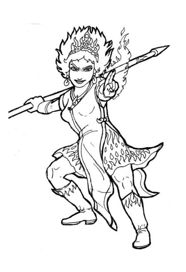 reine du feu Coloriage reine du feu