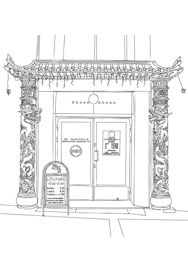 restaurant chinois Coloriage restaurant chinois
