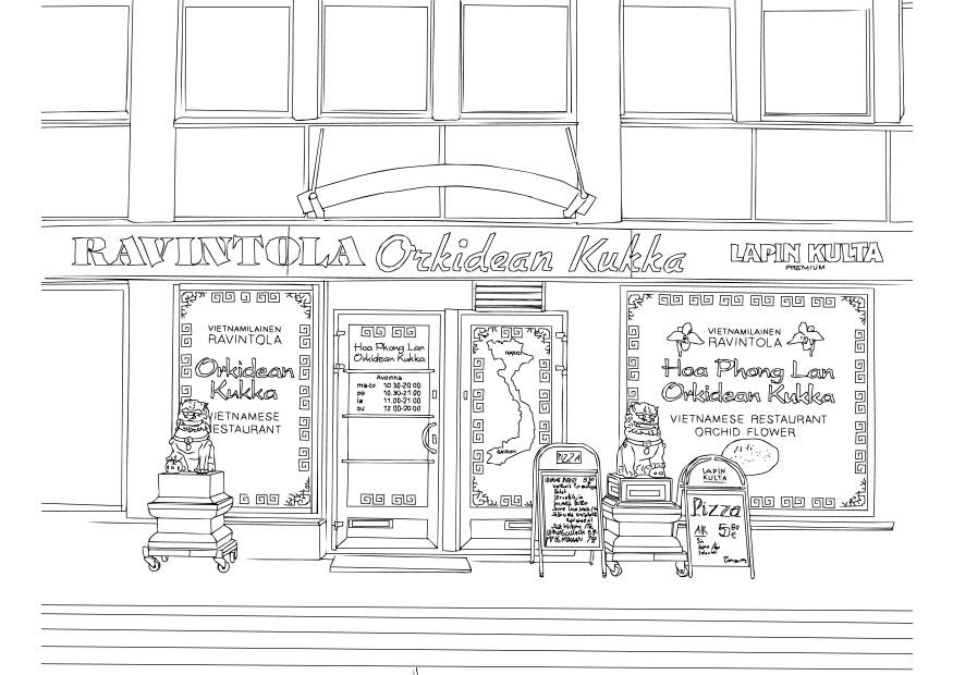 restaurant vietnamien Coloriage restaurant vietnamien