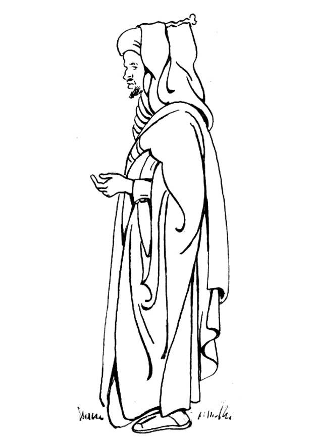 robe - burnous Coloriage robe - burnous