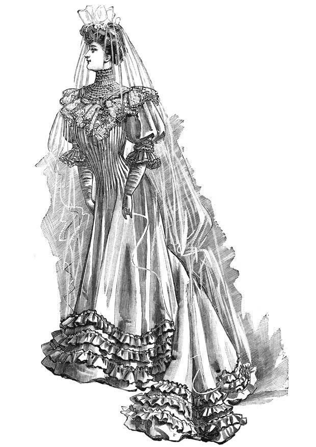 robe de mariA©e 1906 Coloriage robe de mariA©e 1906