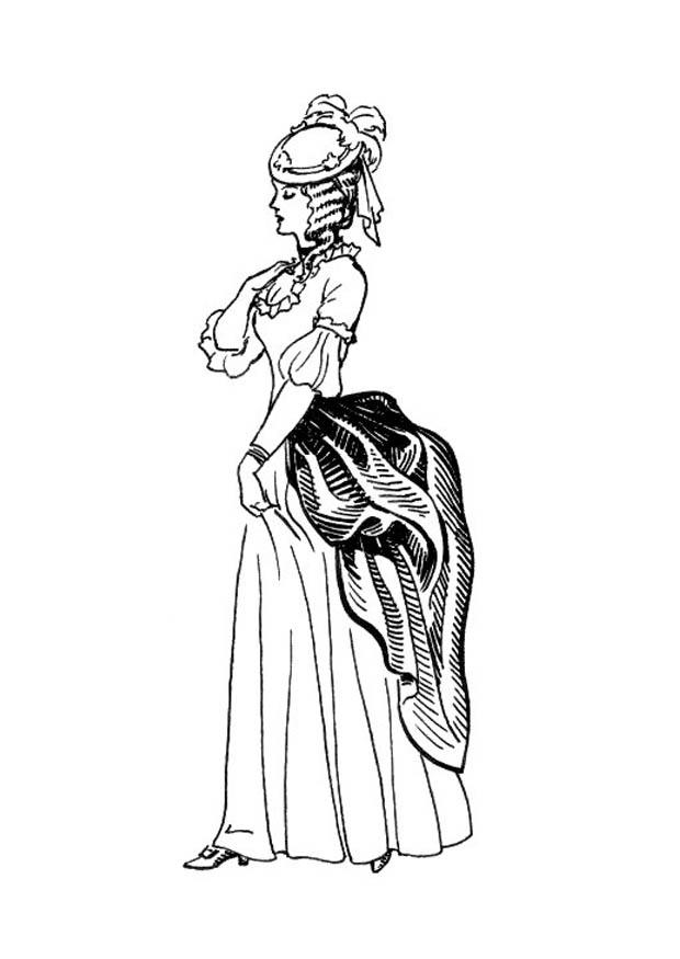 robe - tournure Coloriage robe - tournure