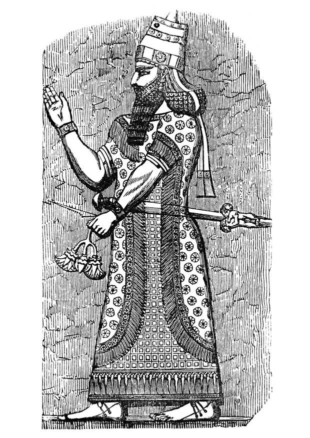 roi assyrien Coloriage roi assyrien