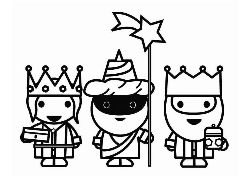 rois mages en route Coloriage rois mages en route