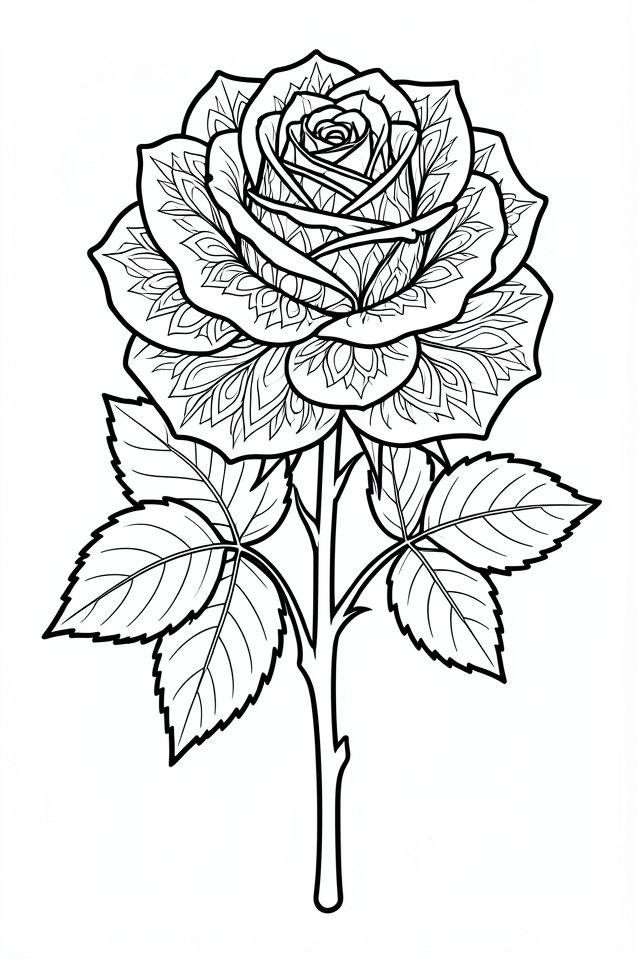rose Coloriage rose