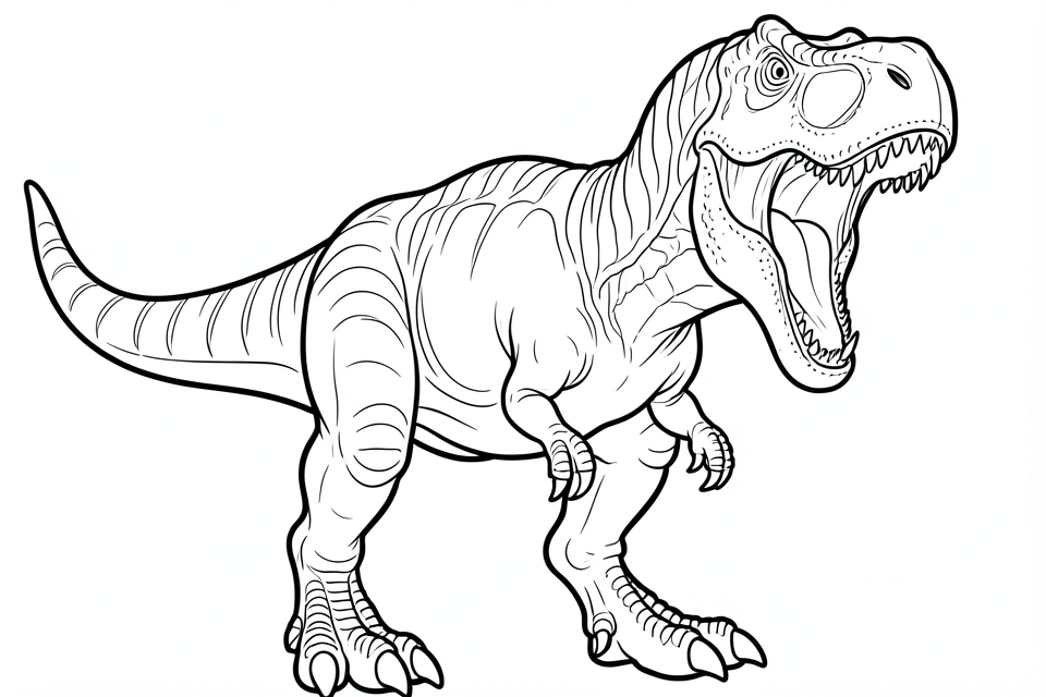 rugissement du t-rex Coloriage rugissement du t-rex