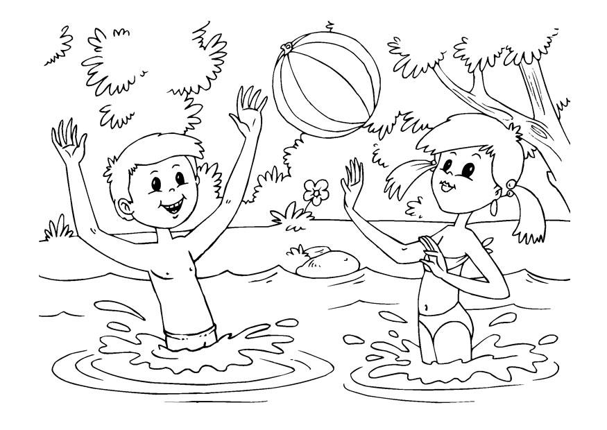 samuser dans leau Coloriage samuser dans leau