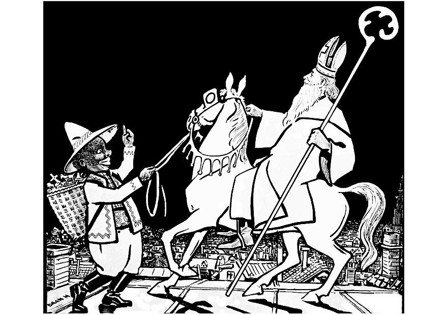 saint-nicolas et le pA¨re fouettard Coloriage saint-nicolas et le pA¨re fouettard