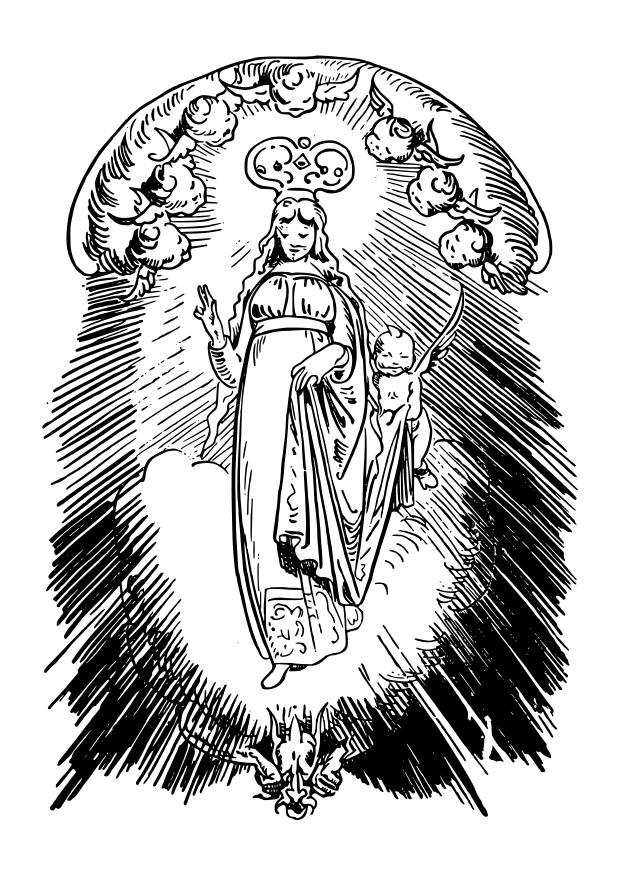 Coloriage sainte marie