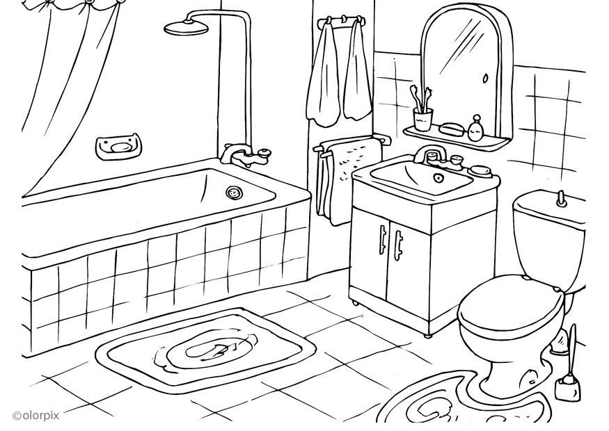 salle de bains Coloriage salle de bains