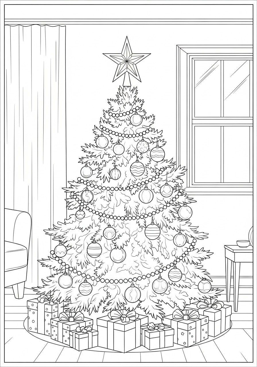 sapin de noA«l avec A©toile Coloriage sapin de noA«l avec A©toile