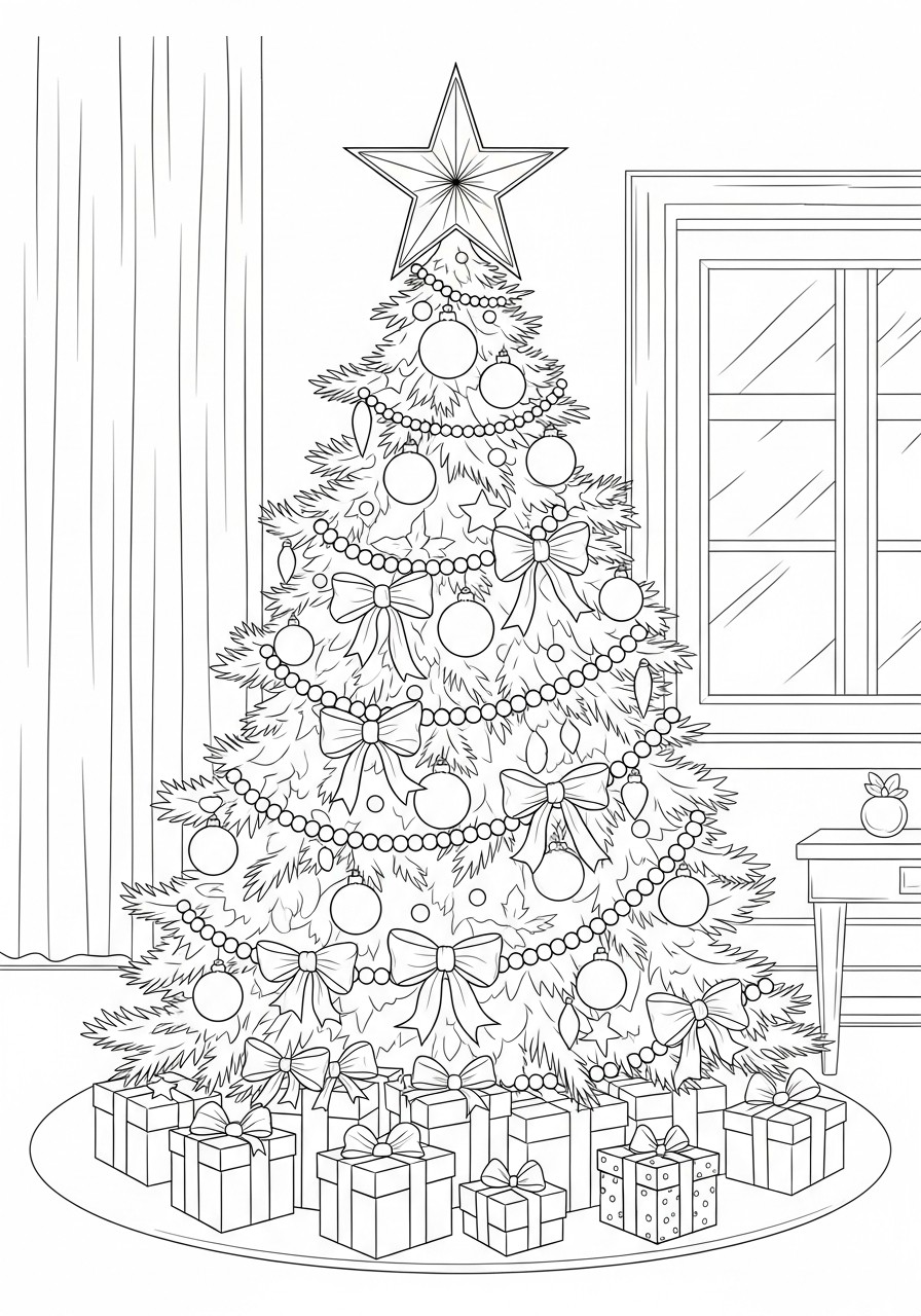 sapin de noA«l avec A©toile Coloriage sapin de noA«l avec A©toile