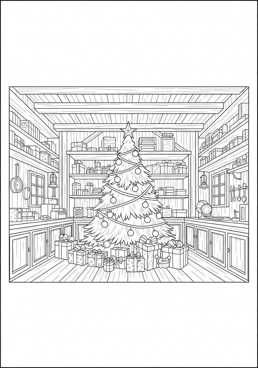 sapin de noA«l avec des cadeaux Coloriage sapin de noA«l avec des cadeaux