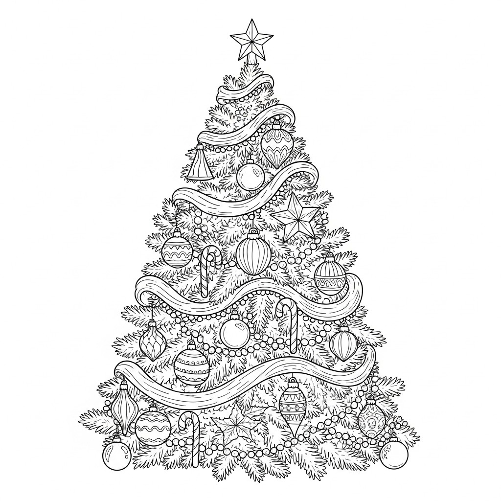 sapin de noA«l dA©corA© Coloriage sapin de noA«l dA©corA©