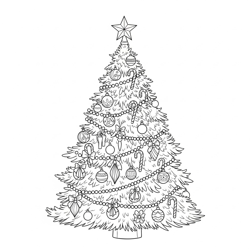 sapin de noA«l dA©corA© Coloriage sapin de noA«l dA©corA©