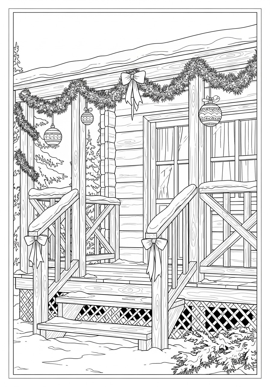 Coloriage scA¨ne de noA«l chaleureuse