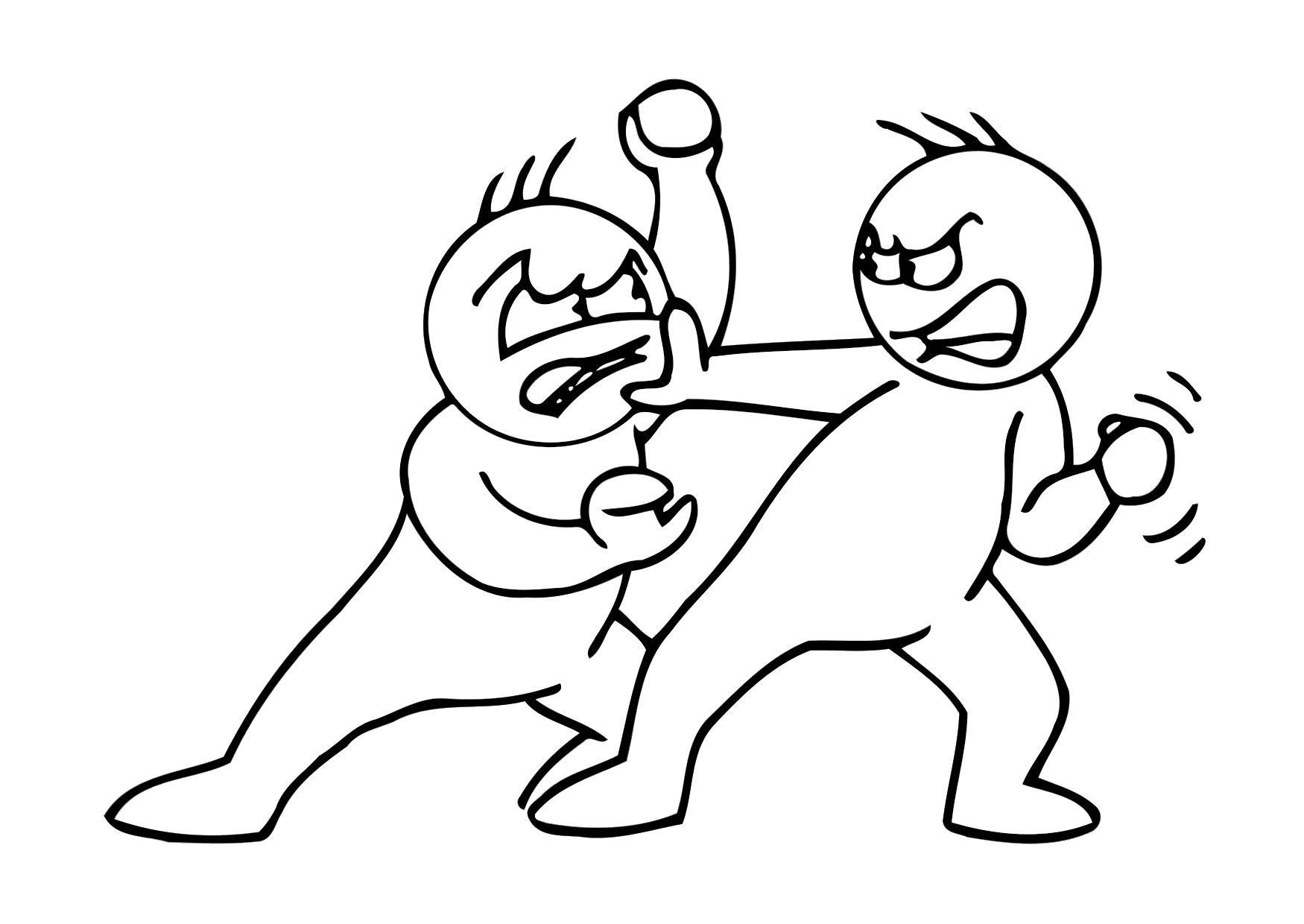 se battre Coloriage se battre