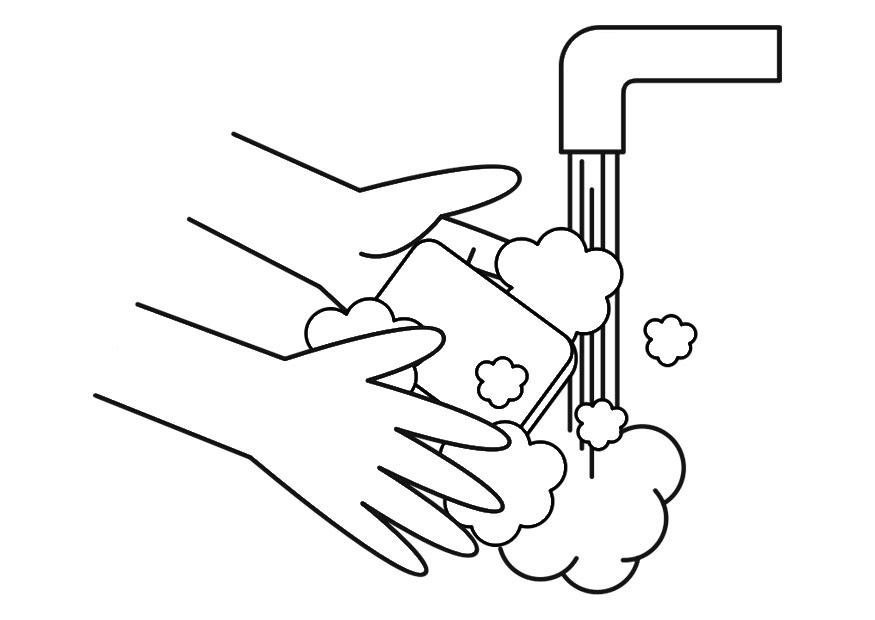 se laver les mains Coloriage se laver les mains