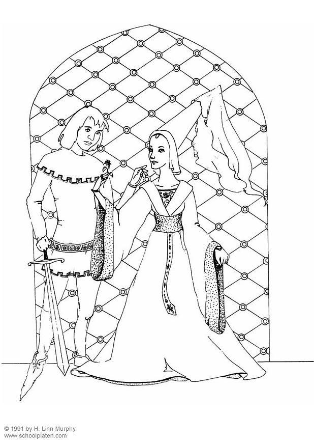 seigneur et dame noble Coloriage seigneur et dame noble