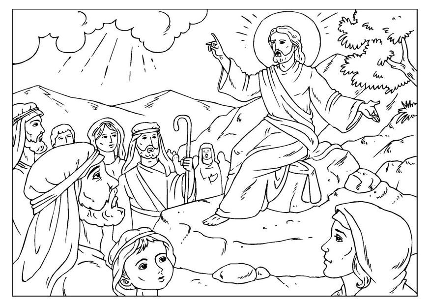 sermon sur la montagne Coloriage sermon sur la montagne