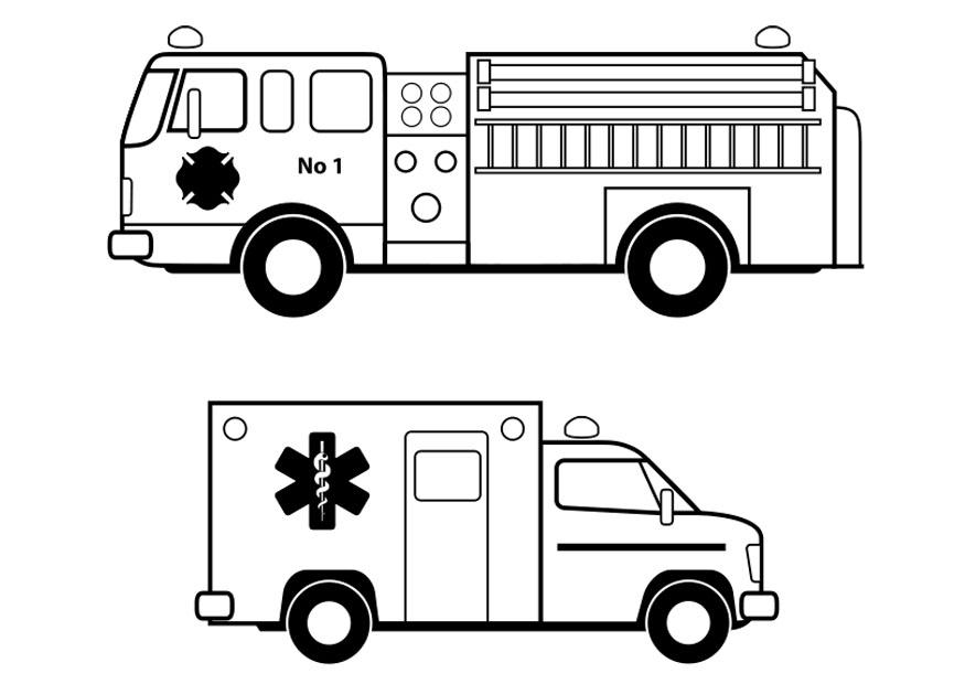 services de secours Coloriage services de secours
