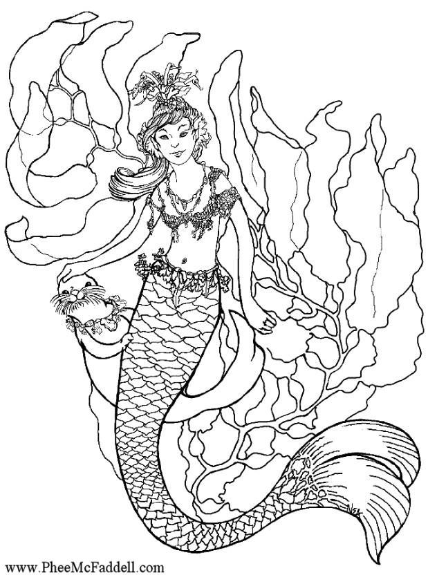 sirA¨ne dans leau Coloriage sirA¨ne dans leau