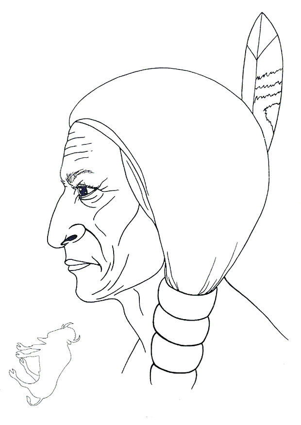 sitting bull Coloriage sitting bull
