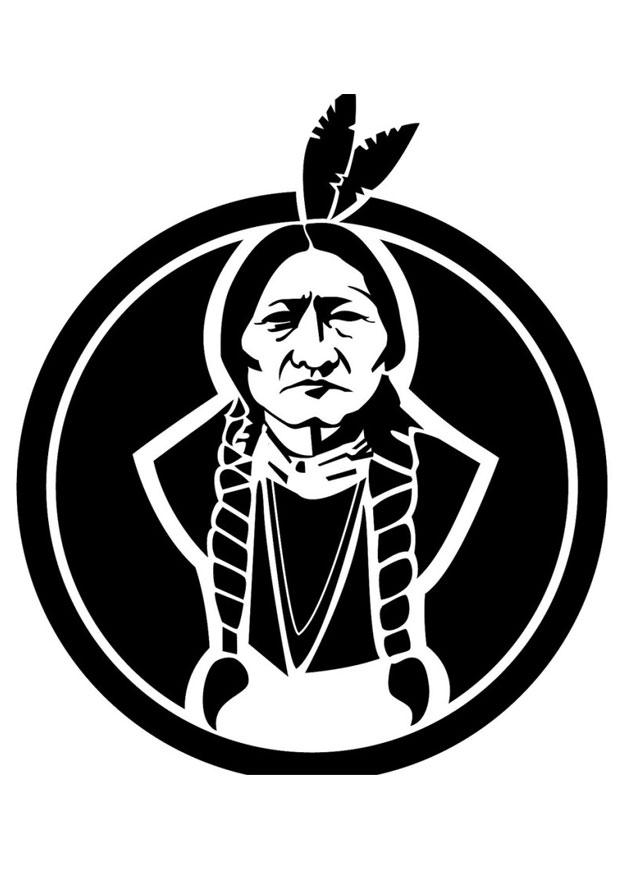 sitting bull Coloriage sitting bull