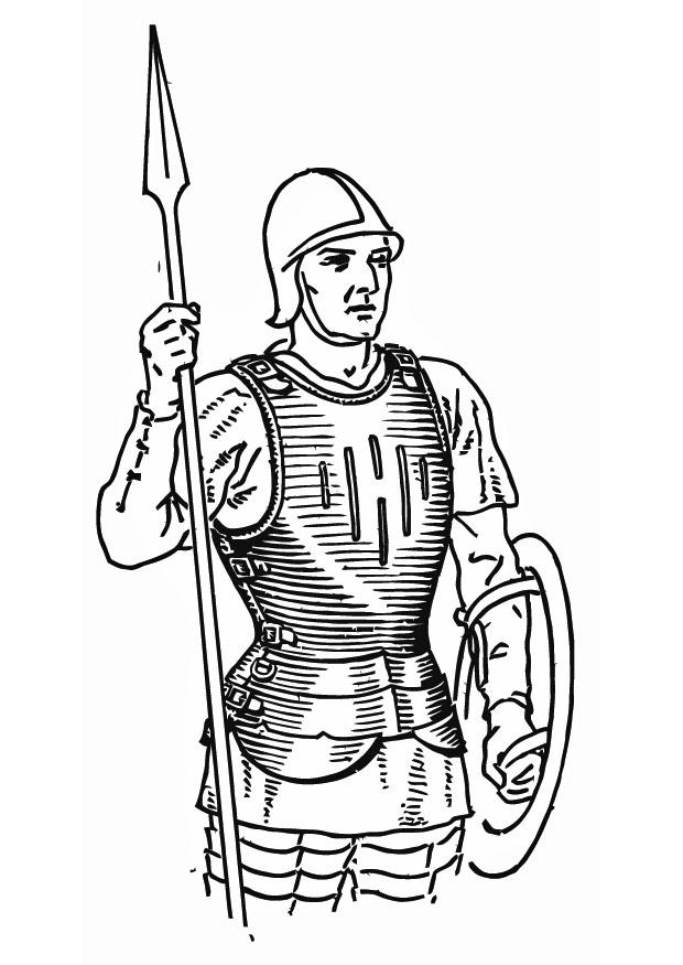 soldat avec cuirasse Coloriage soldat avec cuirasse