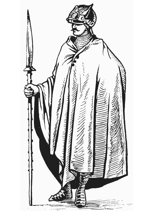 soldat avec manteau Coloriage soldat avec manteau