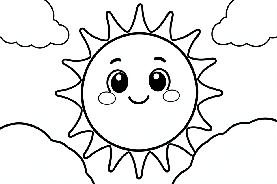 soleil joyeux Coloriage soleil joyeux