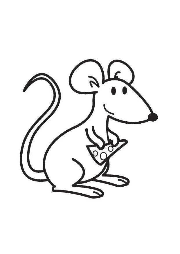 souris avec fromage Coloriage souris avec fromage
