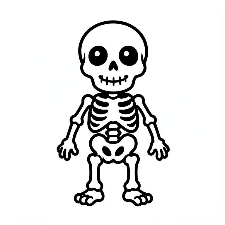 squelette mignon d'halloween Coloriage squelette mignon d'halloween