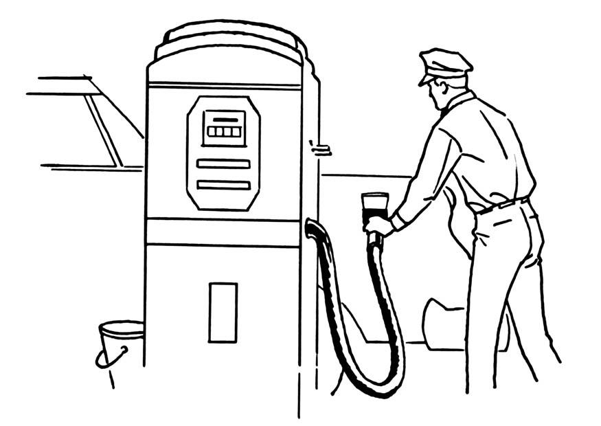 Coloriage station-service