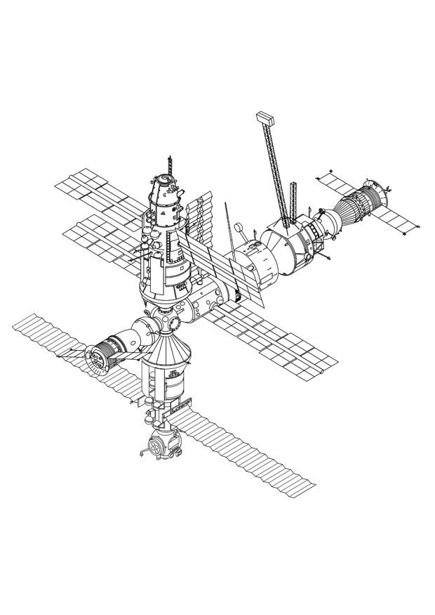 station spatiale Coloriage station spatiale