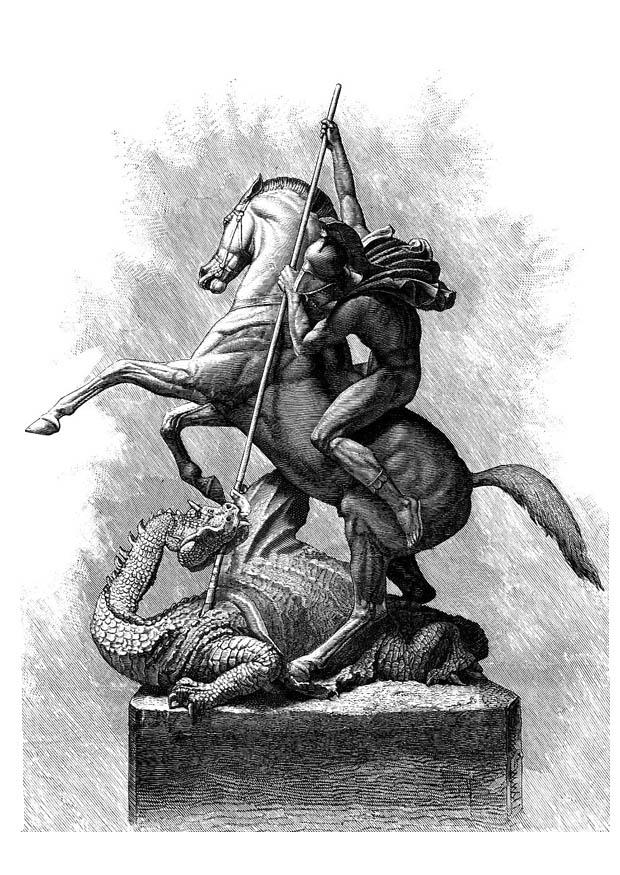 st-georges et le dragon Coloriage st-georges et le dragon
