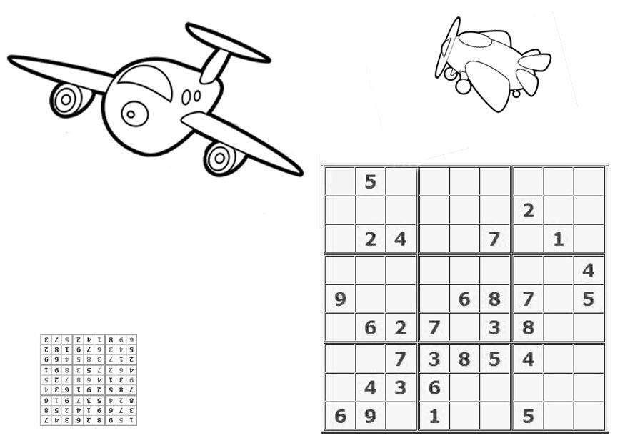 sudoku - avions Coloriage sudoku - avions