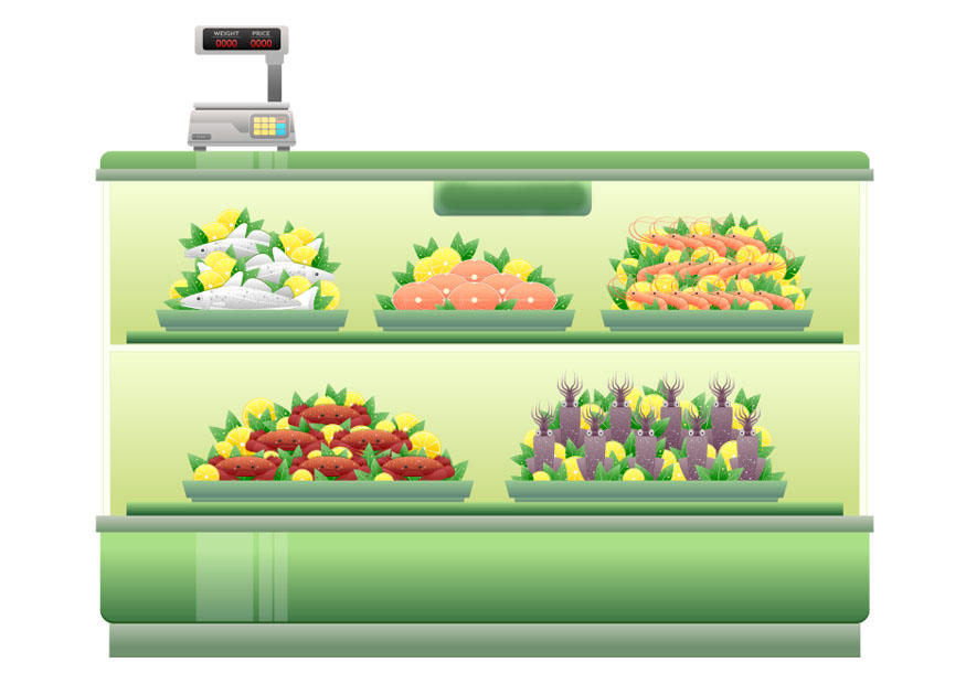 supermarchA© - comptoir de poissons Image supermarchA© - comptoir de poissons