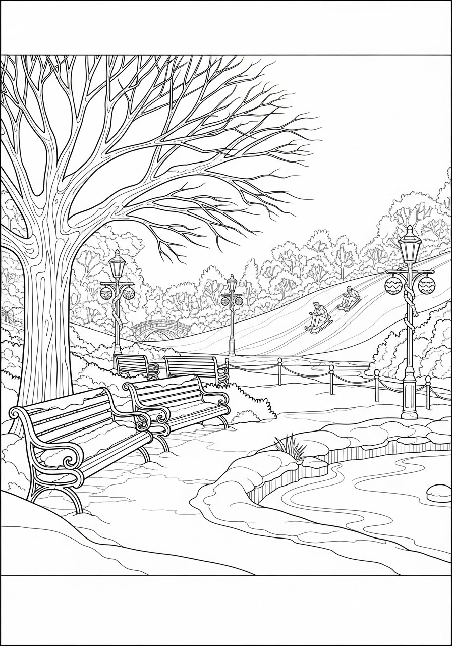 Coloriage sur le traA®neau