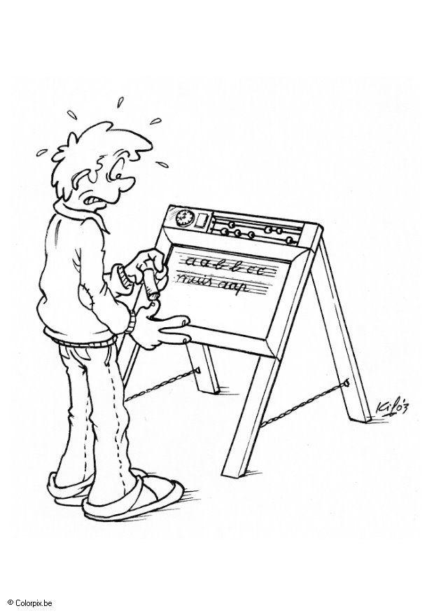 tableau avec texte Coloriage tableau avec texte