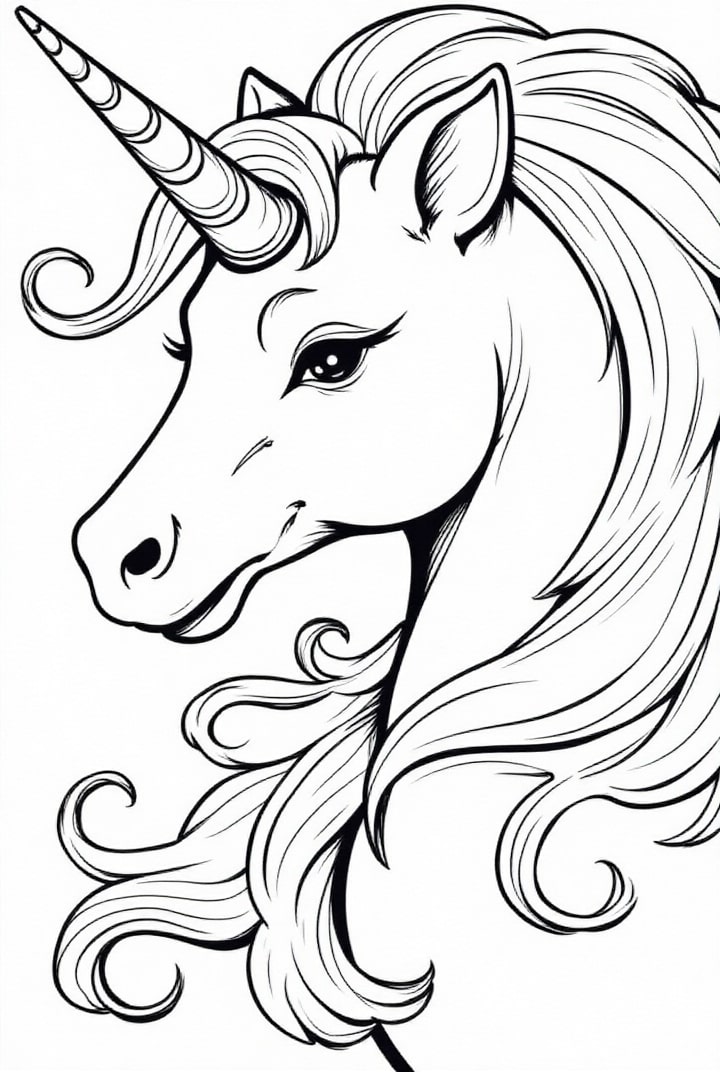 tAªte de licorne Coloriage tAªte de licorne