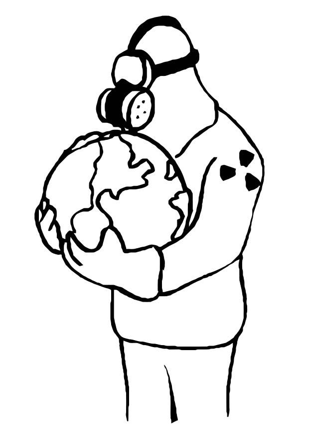 terre polluA©e Coloriage terre polluA©e
