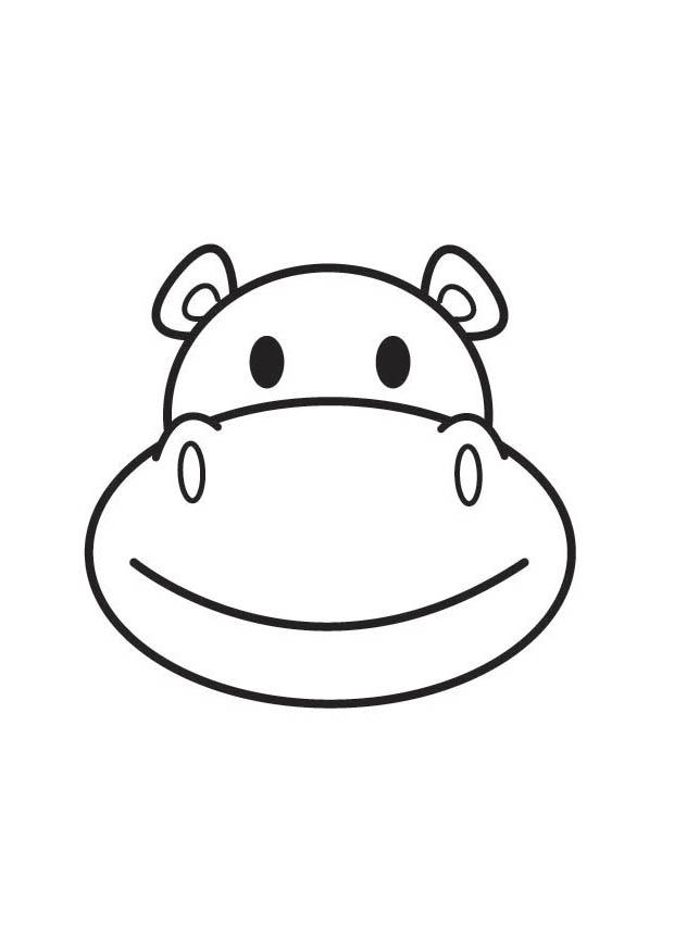 tAªte dhippopotame Coloriage tAªte dhippopotame