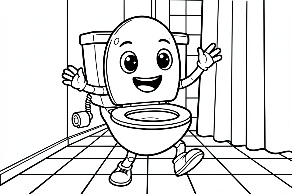 toilettes Coloriage toilettes