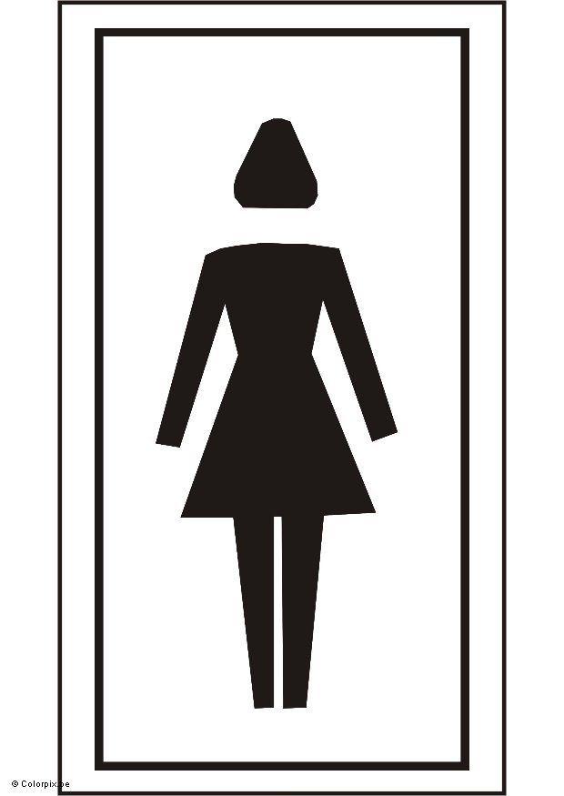 toilettes filles Coloriage toilettes filles
